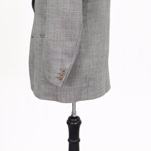 Pal Zileri 40R Gray Check 2-Button Sport Coat Blazer Jacket P193 - Picture 8 of 11